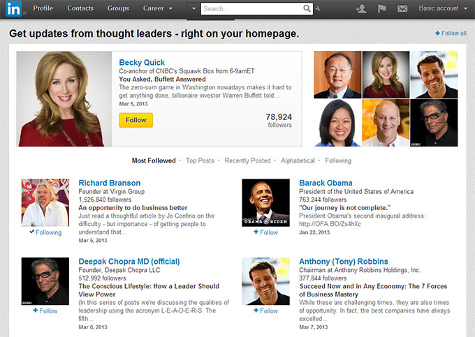 Мисловните лидери на LinkedIn